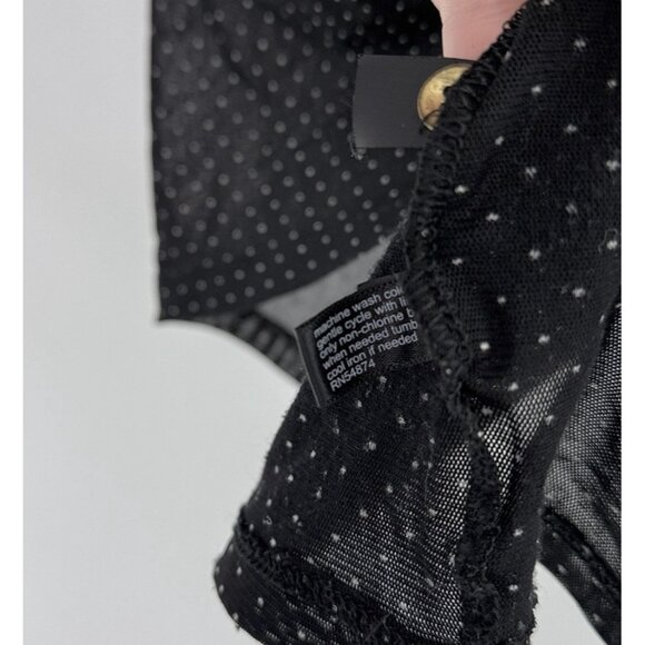 The Limited Women’s Black Swiss Dot Sheer Mesh Blouse Size L Career Office - Picture 6 of 10
